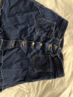 GAP Navy and Indigo Denim Skirt with Contrast Stitching